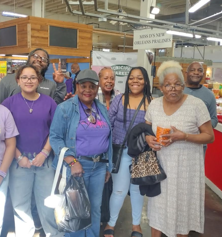 Family at the market